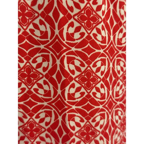 Pink Rose Red Hi Neck Geometric Flowy Summer Sleeveless NWT Top Blouse Halter M - Picture 4 of 7